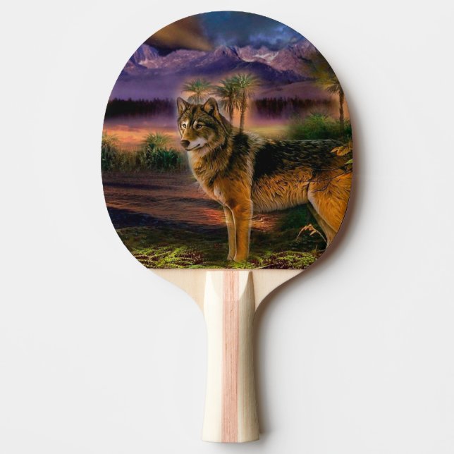 Raquete De Ping Pong Caça ao lobo na montanha (Frente)