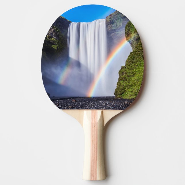 Raquete De Ping Pong Cachoeira e arco-íris (Frente)