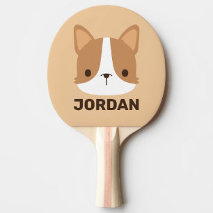 Raquete De Ping Pong Cachorro Corgi Corgento com Nome Personalizado