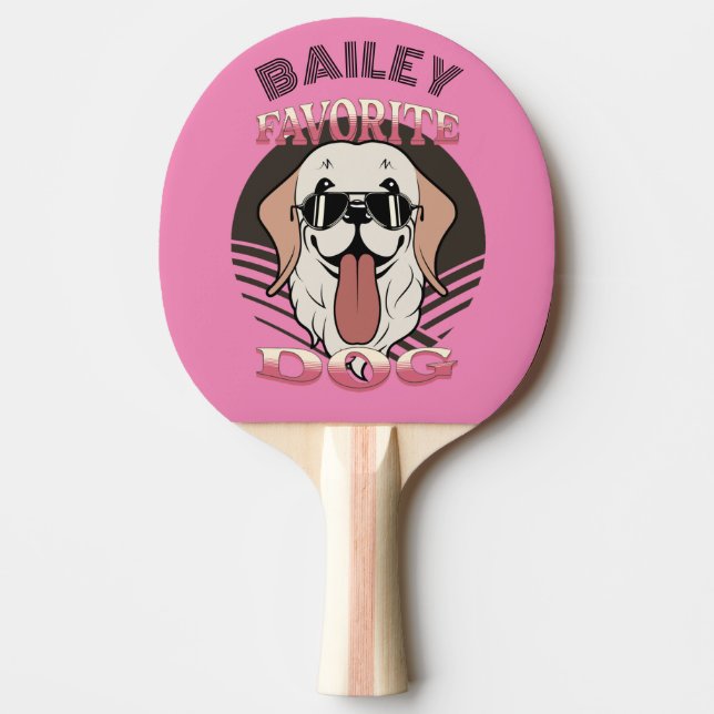 Raquete De Ping Pong Cachorro favorito, gracinha/pai Personalizar (Frente)
