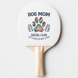 Raquete De Ping Pong Cachorro Mãe Paw Floral
