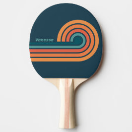 Raquete De Ping Pong Cacto do Deserto Nascer do Sol Ondas Listras com N