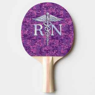 Raquete De Ping Pong Caduceus do RN da enfermeira diplomada na