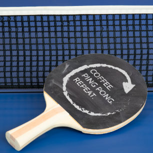 Raquete De Ping Pong Café. Ping Pong. Repita. Frase Personalizada