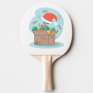 Raquete De Ping Pong Caixa de artesanato com decoração de Natal e chapé