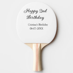 Raquete De Ping Pong caligrafia simples segundo aniversário feliz mínim