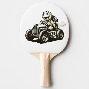 Raquete De Ping Pong Camisas Tri-Blend de tartaruga de desenho animado