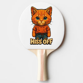 Raquete De Ping Pong Camiseta engraçada de gato com citação