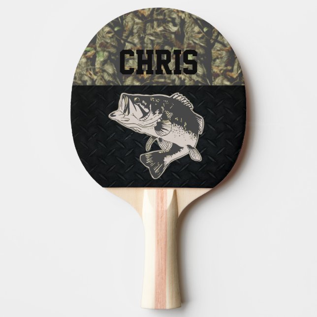 Raquete De Ping Pong Camo e Diamond Plate Bass (Frente)