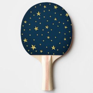 Raquete De Ping Pong Campo de Estrelas no Céu Azul Profundo da Meia-Noi