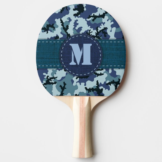 Raquete De Ping Pong camuflagem do marinho (Frente)