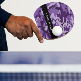 Raquete De Ping Pong Camuflagem Roxa Personalize seu nome