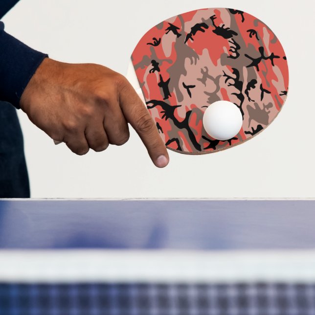 Raquete De Ping Pong Camuflagem Vermelha e Marrom, Militar, Exército (Insitu)