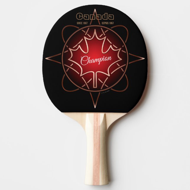 Raquete De Ping Pong Canadiano Campeão Ping Pong Paddle (Frente)