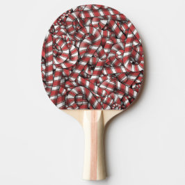 Raquete De Ping Pong Canas de Abstrato Vermelho Ridificadas Torcidas