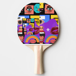 Raquete De Ping Pong Caneca Bold Pop Art | Estilo de quadrinhos retrô