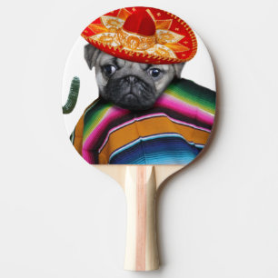 Raquete De Ping Pong Cão mexicano do Pug