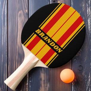 Raquete De Ping Pong Capital Vintage Listras de Placa com Nome