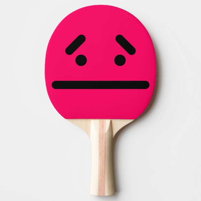Raquete De Ping Pong Cara Branca Triste Rosa (Frente)