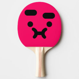 Raquete De Ping Pong Cara Corada Confusa e Fofa Rosa