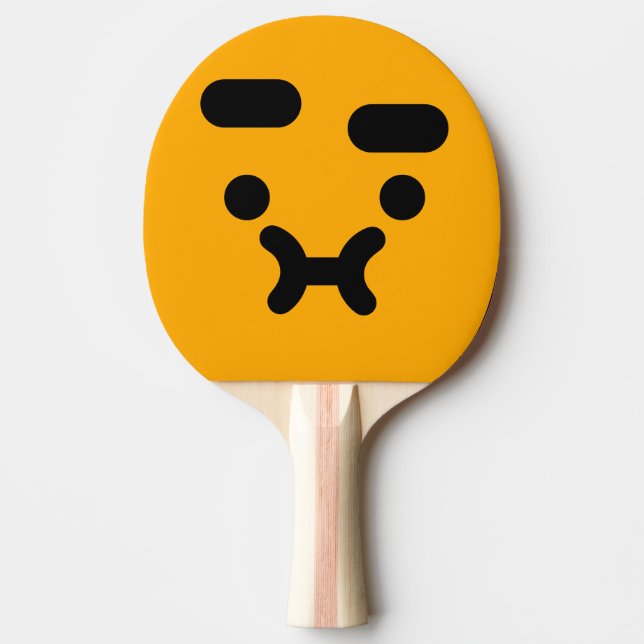 Raquete De Ping Pong Cara de Laranja Confusa e Fofa (Frente)