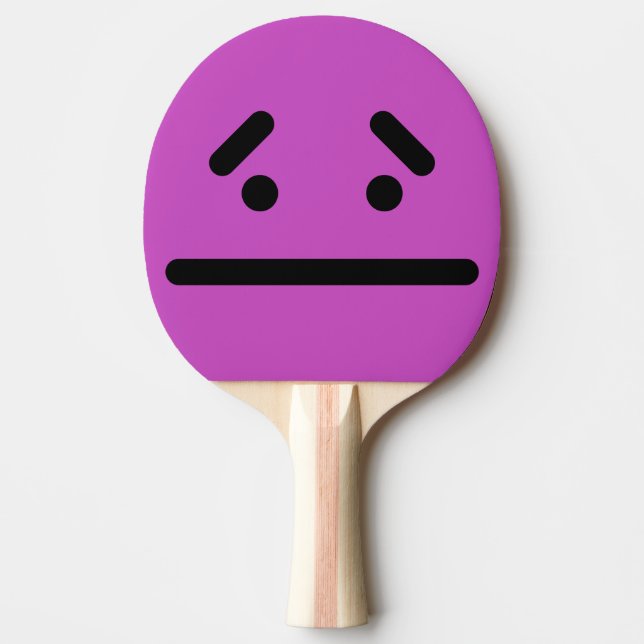 Raquete De Ping Pong Cara Preta Triste Roxa  (Frente)