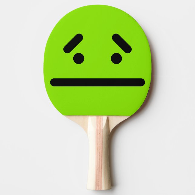 Raquete De Ping Pong Cara Verde Branca Triste (Frente)