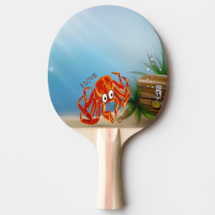 Raquete De Ping Pong Caranguejo-rei das laranjas tropicais do oceano em