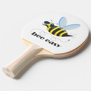 Raquete De Ping Pong Caráter de abelha com óculos de sol do bigode Abel