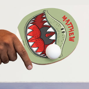Raquete De Ping Pong Caricatura Personalizada De T-rex Dinossaur Mouth 