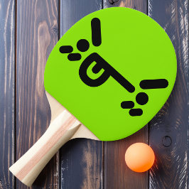 Raquete De Ping Pong Carinha Zangada Maliciosa Remo de Ping Pong Verde