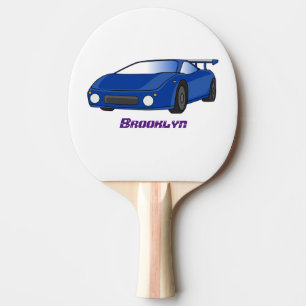 Raquete De Ping Pong Carro desportivo azul com ilustração de airfoil