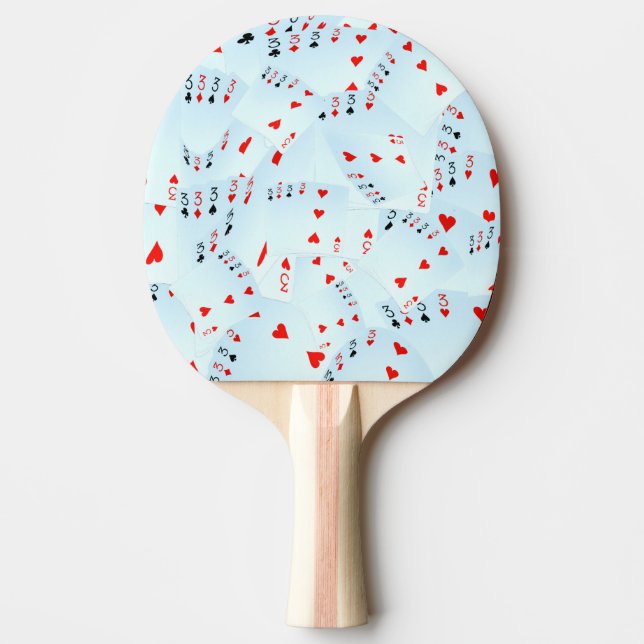 Raquete De Ping Pong Cartas de Pôquer Quad Threes, (Frente)
