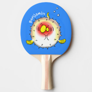 Raquete De Ping Pong Cartografia de peixe-porco-espinho-espinho