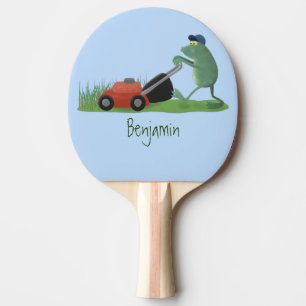 Raquete De Ping Pong Cartografia de relva verde-sapo engraçada