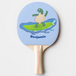 Raquete De Ping Pong Cartografia de surf de tartaruga engraçada