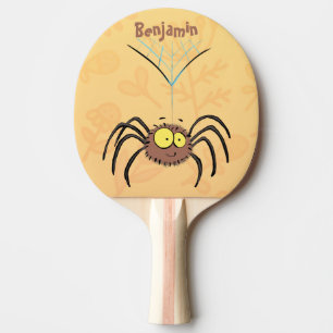 Raquete De Ping Pong Cartografia engraçada e fofa da aranha