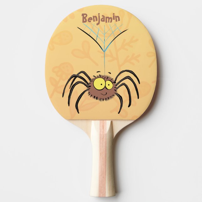 Raquete De Ping Pong Cartografia engraçada e fofa da aranha (Frente)