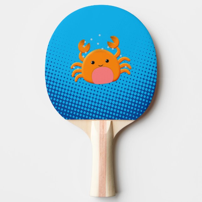 Raquete De Ping Pong Cartoon Bonito Caranguejo Azul (Frente)