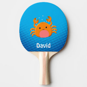 Raquete De Ping Pong Cartoon Bonito Caranguejo Azul