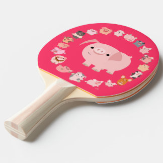 Raquete De Ping Pong Cartoon Bonito Pig Mandala Ping Pong Pong Paddle