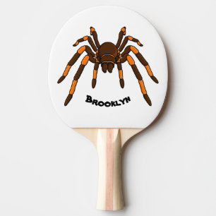 Raquete De Ping Pong Cartoon de aranha-do-marrom e-laranja-acastanhado