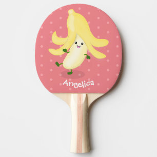 Raquete De Ping Pong Cartoon de banana kawaii
