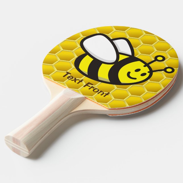 Raquete De Ping Pong Cartoon de Honeybee (Frente inclinada)