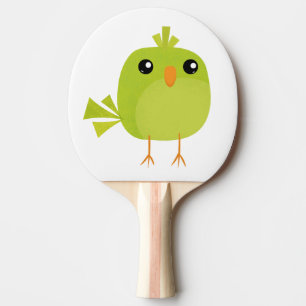 Raquete De Ping Pong Cartoon de Pássaro Verde