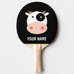 Raquete De Ping Pong Cartoon de vaca em tênis