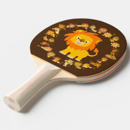 Raquete De Ping Pong Cartoon Lion Mandala Ping Pong Paddle
