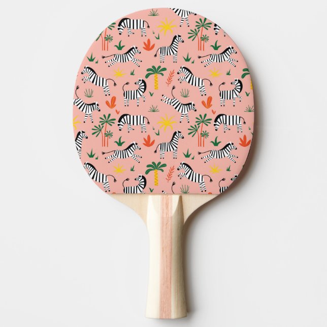 Raquete De Ping Pong Cartoon Zebras Funny Patterno Sem Olho (Frente)