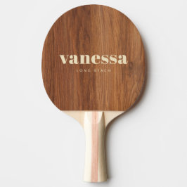 Raquete De Ping Pong Carvalho Vermelho Madeira Minimal Moderno Clássico