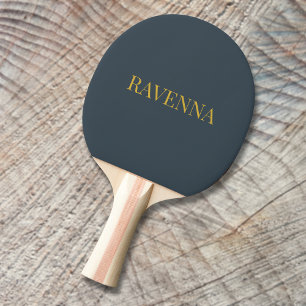 Raquete De Ping Pong Carvão Dourado Nome Personalizado Presente de Luxo